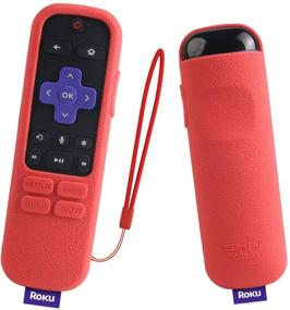 img 4 attached to SIKAI Silicone Cover For Roku Streaming Stick Remote Shockproof Protective Case For Roku Streaming Stick Plus 3800R / 3810R Enhanced Voice Remote Anti-Lost With Remote Loop (Red)