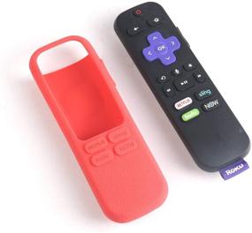 img 3 attached to SIKAI Silicone Cover For Roku Streaming Stick Remote Shockproof Protective Case For Roku Streaming Stick Plus 3800R / 3810R Enhanced Voice Remote Anti-Lost With Remote Loop (Red)