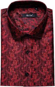 img 3 attached to 👔 Tie Paisley Jacquard Wedding Men's Clothing and Shirts - Regular Fit