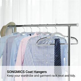 img 3 attached to 🎯 SONGMICS 50 Pack Coat Hangers - Heavy-Duty Plastic Hangers with Non-Slip Design - Space-Saving Clothes Hangers - 0.2 Inches Thick - 16.5 Inches Long - 360 Degree Swivel Hook - Light and Dark Gray UCRP20G50