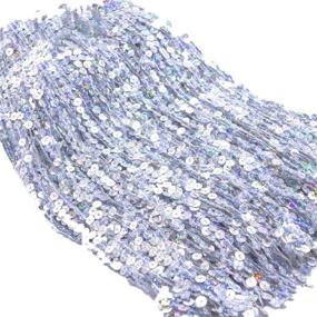 img 2 attached to 💃 Yalulu Silver Sequins Lace Tassel Fringe Trim: 6.5 Yards/Lot for DIY Latin Dance Costumes and Stage Decor