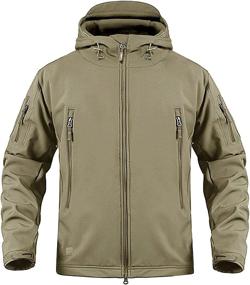 img 4 attached to CRYSULLY Tactical Soft Shell Jacket for Men - Windproof Outdoor Climbing Coat with Fleece Hood