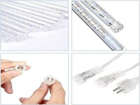 img 1 attached to 🌧️ Falling Rain Lights, Kellegour Led Meteor Shower Rain Lights 8 Tubes 192 LED(11.8 inch/Tube) Icicle Rain Drop Lights for Christmas Tree Decoration Wedding Party Holiday (White)