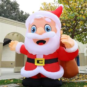 img 3 attached to 🎅 GOOSH 6.5 FT Christmas Inflatable Santa Claus: Hand-Waving Blow-Up Yard Decoration with LED Lights - Holiday Clearance Sale for Christmas, Parties & Gardens