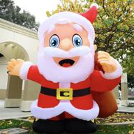 🎅 goosh 6.5 ft christmas inflatable santa claus: hand-waving blow-up yard decoration with led lights - holiday clearance sale for christmas, parties & gardens logo