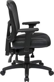 img 1 attached to 💺 Highly Comfortable and Adjustable Office Star Manager Chair with Breathable ProGrid Back, Leather and Mesh Seat, and Nylon Base