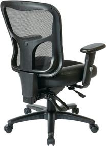 img 3 attached to 💺 Highly Comfortable and Adjustable Office Star Manager Chair with Breathable ProGrid Back, Leather and Mesh Seat, and Nylon Base