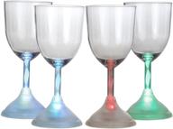 🍷 lily's home led light up flashing color changing wine cocktail glasses - set of 4 логотип