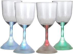 img 4 attached to 🍷 Lily's Home LED Light Up Flashing Color Changing Wine Cocktail Glasses - Set of 4