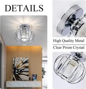 img 1 attached to Sleek Silver Semi Flush Mount Ceiling Light Fixture: Enhance Your Space with Modern Metal Chrome Pendant Light, Antique Chandelier Crystal Ceiling Lamp, Ideal Farmhouse Lighting for Hallway, Kitchen Island, Porch, Corridor, Bedroom, Bar