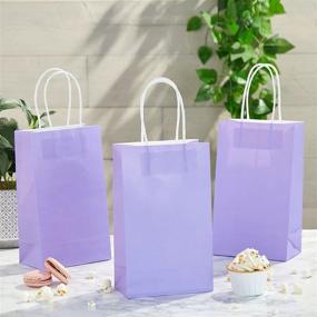 img 3 attached to 25-пакет фиолетовых бумажных праздничных подарочных сумок 🎁 с ручками (9 x 5,3 дюйма) - Улучшите свой SEO