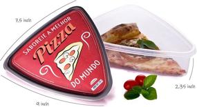 img 1 attached to Pizza Slice Container Storage with Lids - Tray, Holder, and Saver. 6 Plastic Packs for On-the-Go. The Ultimate Solution to Serve Pizza for Your Children.