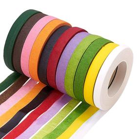 img 4 attached to 🌸 Pandahall Elite Floral Tapes: 12 Rolls, 360 Yards, 12 Colors Stem Wrap Tape for Bouquet, Florist, 1/2 Inch Width