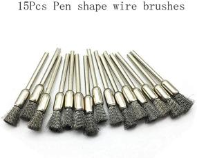 img 3 attached to 🔧 Luo ke 15 Pcs Pen Shape Stainless Steel Wire Brushes Wheel 1/8'' Mandrel Rust Removal & Polishing Tool Set for Dremel Rotary Tool