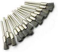 🔧 luo ke 15 pcs pen shape stainless steel wire brushes wheel 1/8'' mandrel rust removal & polishing tool set for dremel rotary tool logo