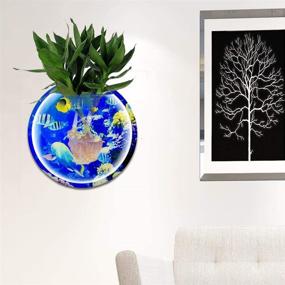 img 3 attached to 🐠 Tfwadmx Hanging Fish Bowl - Acrylic Wall Mount Fish Tank Aquarium with Flowerpot - Home Decor Plant Pot (9.2In)