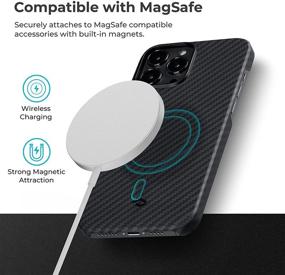 img 3 attached to 📱 PITAKA Magnetic Case for iPhone 13 Pro Max-6.7 Inch [MagEZ Case 2] Premium Aramid Fiber, Ultra Slim Phone Cover with Enhanced 3D Grip Touch - Black/Grey (Twill)