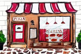 img 4 attached to 🍕 AOSTO 6.5x5ft Pizza Shop Photo Background: Vibrant Decor for Baby Showers, Birthday Parties & Cake Table – W-3668