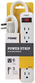 img 3 attached to Streamline Your Power Needs with Prime Wire PB801124 6-Outlet Power Strip - 3-Feet Cord, Ideal for Home and Office Use