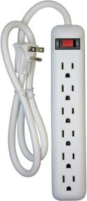 img 2 attached to Streamline Your Power Needs with Prime Wire PB801124 6-Outlet Power Strip - 3-Feet Cord, Ideal for Home and Office Use