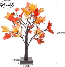 img 3 attached to 🍁 Whonline Fall Tree Thanksgiving Lighted Artificial Maple Tree - Festive 20in 24 LED Table Centerpiece Lights - Battery Powered for Christmas, Autumn Wedding, Party Decoration - Indoor/Outdoor Harvest Home Décor