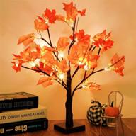 🍁 whonline fall tree thanksgiving lighted artificial maple tree - festive 20in 24 led table centerpiece lights - battery powered for christmas, autumn wedding, party decoration - indoor/outdoor harvest home décor логотип