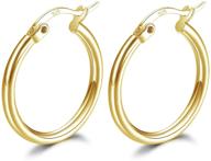 plated small hoops thick earrings logo