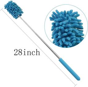 img 2 attached to 🧹 Efficient Extendable Microfiber Hand Dusters: Washable Dusting Brush with Telescoping Pole - Ideal for Car, Computer, Air Conditioning, TV & More (2Pack)