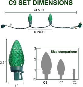 img 2 attached to 🎄 Twinkle Star C9 Christmas Lights: Brighten Up Your Indoor and Outdoor Holiday Decor with 50 Faceted Strawberry String Lights, 24.5 FT, UL Certified