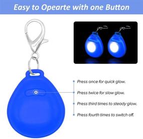 img 2 attached to 🐶 HIGO LED Dog Tags: 2-Pack Clip-on Walking Lights for Nighttime Dog Walks (Blue-Round)