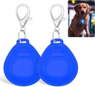 🐶 higo led dog tags: 2-pack clip-on walking lights for nighttime dog walks (blue-round) logo