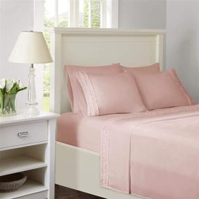 img 4 attached to 💖 Intelligent Design Queen Pink Ruffled Bed Sheets Set for a Stylish Bedroom