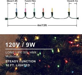 img 1 attached to 🎄 Woohaha Outdoor Christmas Lights - 2 Pack 13ft 50 Mini String Lights Connectable, Waterproof Fairy Lights for Garden Xmas Tree Wedding Wreath Party Decoration (UL Certified, Multicolor)