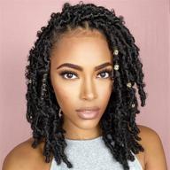 🦋 boho chic: 12 inch butterfly faux locs crochet hair - 6 packs of short soft locs in 1b color logo