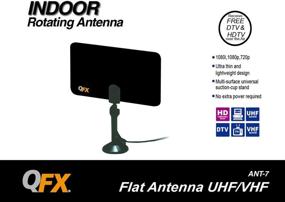 img 1 attached to 📺 QFX ANT-7 BLK/BL Indoor Rotating Flat Panel HD TV and Digital Antenna with Suction Cup Stand - 35 Mile Range, DTV, VHF, UHF compatible