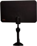 📺 qfx ant-7 blk/bl indoor rotating flat panel hd tv and digital antenna with suction cup stand - 35 mile range, dtv, vhf, uhf compatible logo