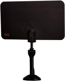 img 2 attached to 📺 QFX ANT-7 BLK/BL Indoor Rotating Flat Panel HD TV and Digital Antenna with Suction Cup Stand - 35 Mile Range, DTV, VHF, UHF compatible