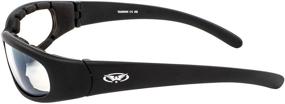 img 2 attached to 🕶️ Global Vision Chicago Padded Motorcycle Sunglasses: Black Frames, Clear + Smoke Lenses - Set of 2 Pairs
