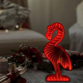 img 1 attached to 🌌 Infinity Mirror Tunnel Light: Stunning LED Flamingo Table Night Light for Party Decor & Bedroom Ambiance