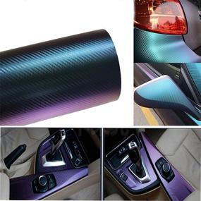 img 3 attached to 🦎 Purple and Blue Chameleon Carbon Fiber Vinyl Wrap for Motorcycles, Computers, Cars - Bubble-Free Self Adhesive Film Roll (1ft x 10ft)