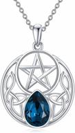 🌙 sterling silver celtic crescent moon star pendant - aoboco pentagram pentacle necklace: wiccan pagan jewelry gift for women & girls logo