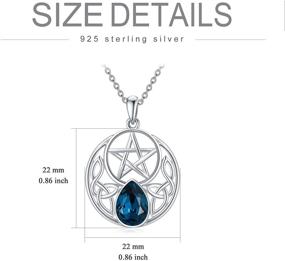 img 1 attached to 🌙 Sterling Silver Celtic Crescent Moon Star Pendant - AOBOCO Pentagram Pentacle Necklace: Wiccan Pagan Jewelry Gift for Women & Girls