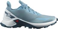 salomon alphacross running shoes: stylish and versatile athletic footwear for girls - delphinium legion edition logo