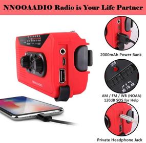 img 1 attached to 🔋 NNOOAADIO Emergency Weather Radio with Hand Crank, Solar and Battery Power, Survival NOAA AM FM Portable Radio with 1W LED Flashlight Kit, Built-in SOS Alarm, 2000mAh Power Bank & USB Charger