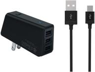 iluv triple usb ac adapter/micro usb cable combo - fast charging for usb devices & smartphones (iad235blk) logo