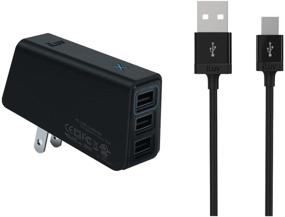 img 1 attached to iLuv Triple USB AC Adapter/Micro USB Cable Combo - Fast Charging for USB Devices & Smartphones (iAD235BLK)