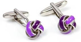 img 2 attached to Purple MRCUFF Knot Cufflinks Set in Gift Box with Polishing Cloth - Enhanced SEO