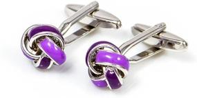 img 3 attached to Purple MRCUFF Knot Cufflinks Set in Gift Box with Polishing Cloth - Enhanced SEO