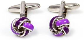 img 4 attached to Purple MRCUFF Knot Cufflinks Set in Gift Box with Polishing Cloth - Enhanced SEO
