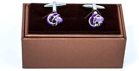 img 1 attached to Purple MRCUFF Knot Cufflinks Set in Gift Box with Polishing Cloth - Enhanced SEO